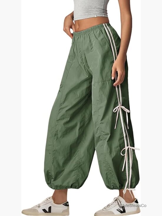 Pants - Women's Cargo Pants High Waisted Twist Leg Baggy Hiking Trousers